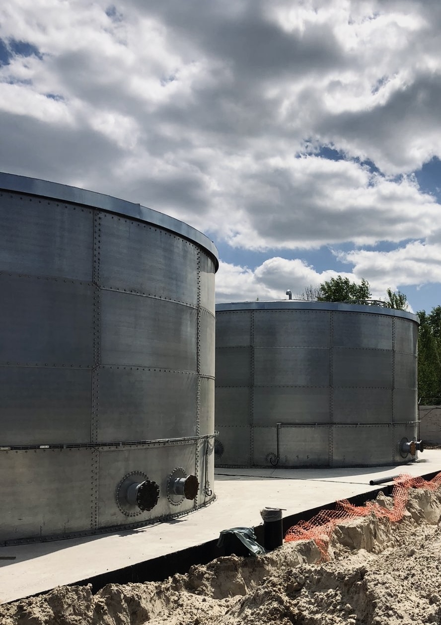 Монтаж сборного пожарного резервуара